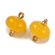 Natural White Jade Dyed Saucer Charms with Rack Plating Golden Tone Brass Bails(KK-B103-17B-01)-2