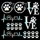 8 Sheets 4 Style Waterproof Heart & Bear Paw Pattern PET Car Decals Stickers(STIC-GF0001-03A)-1