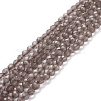 Natural Ice Obsidian Beads Strands, Faceted, Round, 4mm, Hole: 0.7mm, about 103pcs/strand, 15.28''(38.8~39.1cm)(G-D463-10C)