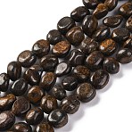 Natural Bronzite Beads Strands, Nuggets, Tumbled Stone, 7~12x6~8x5~7mm, Hole: 1mm, about 43~44pcs/strand, 15.47~15.63''(39.3~39.7cm)(X-G-G146-A18-01)