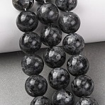 Natural Larvikite Beads Strands, Smooth Round, 16mm, Hole: 1.2mm, about 24~25pcs/strand, 15.16~15.79''(38.5~40.1cm)(G-A310-A03-16mm)