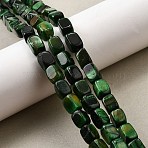 Natural Tiger Eye Beads Strands, Dyed, Cuboid, Green, 7.5~9.5x6~7x6~7mm, Hole: 1.2mm, about 44pcs/strand, 14.96~15.35''(38~39cm)(G-F791-C02)