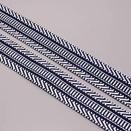 Polyester Cord, Knitted Strip, National Style, Flat, Garment Accessories, Prussian Blue, 38x1.8mm(OCOR-WH0067-07A)