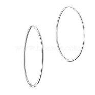 SHEGRACE 925 Sterling Silver Hoop Earrings, Silver, 50mm(JE670A-05)