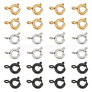 24Pcs 3 Styles Ion Plating(IP) 304 Stainless Steel Spring Ring Clasps, Mixed Color, 5~7.5x1.2~1.5mm, Hole: 1.5mm, 8pcs/style(STAS-UN0052-58)