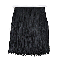 5 Yards Polyester Tassel Trimming, for Curtain, Costume Accessories, Black, 310~320x1mm(DIY-HY0001-74)