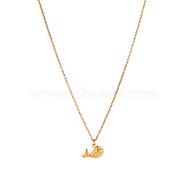 Whale Pendant Necklace, Gold Plated Stainless Steel Box Chain Necklaces for Women(WN9031-2)