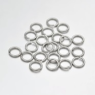 Brass Open Jump Rings, Platinum, 23 Gauge, 3x0.6mm, Inner Diameter: 1.2mm, about 22727pcs/500g(KK-E647-17P-3mm)