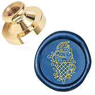Wax Seal Brass Stamp Head, for Wax Seal Stamp, Ice Cream Pattern, 25x14.5mm(AJEW-WH0209-219)