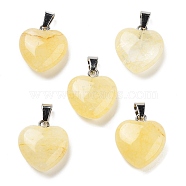 Tigerskin Glass Charms, with Silver Tone Metal Findings, Heart, 16x6mm(HEAR-PW0001-057-35)