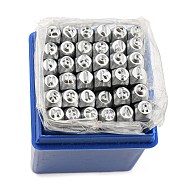 Iron Seal Stamps, Mixed Patterns, Platinum, 60x6mm, 36pcs/box(AJEW-L060-06)