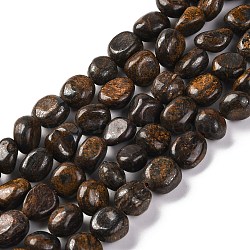Natural Bronzite Beads Strands, Nuggets, Tumbled Stone, 7~12x6~8x5~7mm, Hole: 1mm, about 43~44pcs/strand, 15.47~15.63''(39.3~39.7cm)(X-G-G146-A18-01)