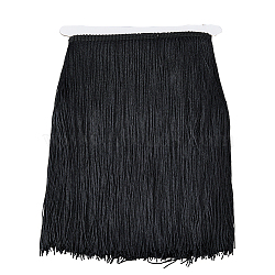 5 Yards Polyester Tassel Trimming, for Curtain, Costume Accessories, Black, 310~320x1mm(DIY-HY0001-74)