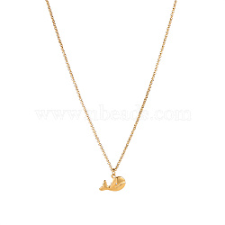 Whale Pendant Necklace, Gold Plated Stainless Steel Box Chain Necklaces for Women(WN9031-2)