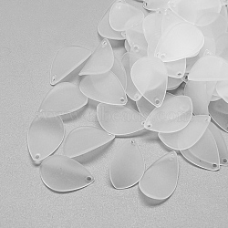 Transparent Acrylic Pendants, Frosted, Petal, Clear, 17.5x11.5x1.5mm, Hole: 1.5mm(X-FACR-S028-SB518)
