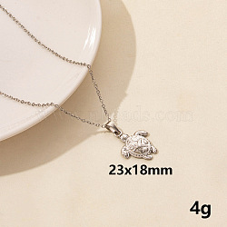 304 Stainless Steel Turtle Pendant Necklaces, Cable Chain Necklaces for Women(XW2884-5)