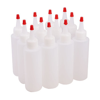PandaHall Elite Plastic Glue Bottles, Bottle Caps Through-hole, White, 4.1x16.3cm, capacity: 120ml, 12pcs/set