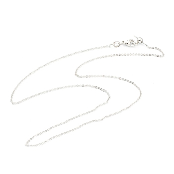 Brass Cable Chain Necklaces Making, Long-lasting Plated, with Stainless Steel Lobster Claw Clasps, Platinum, 17.79 inch(45.2cm)
