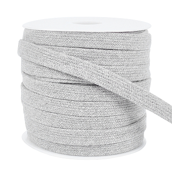 1 Roll Flat Polycotton Hollow Cord, Shoeslace Making, Clothes Accessories, with 1Pc Plastic Spool, Dark Gray, 12mm, about 27.34 Yards(25m)/Roll