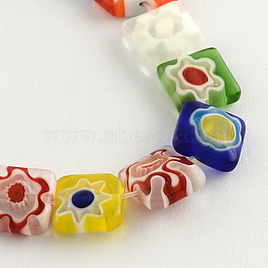 Mixed Color Square Millefiori Lampwork Beads