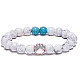 Howlite and Synthetic Turquoise Bead Stretch Bracelets for Women Men(XZ2326-2)-1