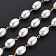 304 Stainless Steel & ABS Plastic Imitation Pearl Beaded Chains(CHS-S008-015G)-1