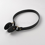 Imitation Leather Sew on Bag Handles, with Iron Findings, Black, 67x4.1x0.7cm, Hole: 1.5mm(FIND-WH0126-226A)