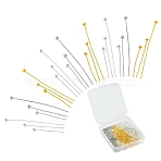 450Pcs 9 Styles Brass Ball Head Pins, Cadmium Free & Lead Free, Mixed Color, 16~30x0.5mm, 24 Gauge, Head: 2mm, 50pcs/style(KK-YW0004-21)