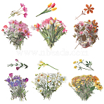 6Bags 6 Styles  Waterproof PET Adhesive Waterproof Stickers Set, for DIY Scrapbook Tumbler Tumbler, Mixed Color, 7.5~10x1.2~7.7x0.015cm, 1bag/style(DIY-SP0005-23)