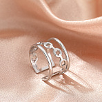 304 Stainless Steel Cuff Rings, Stainless Steel Color, Inner Diameter: 15~20mm(FS-WGFBCF4-24)