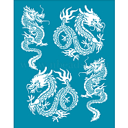 Silk Screen Printing Stencil, for Painting on Wood, DIY Decoration T-Shirt Fabric, Dragon Pattern, 100x127mm(DIY-WH0341-151)