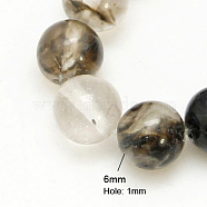 Black Watermelon Stone Glass Beads Strands, Round, 6mm, Hole: 1mm, about 65pcs/strand, 15.5 inch(G-G152-6mm-4)