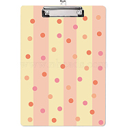 Acrylic Clipboards, Writing Board, Writing Instrument with Stainless Steel Clip, Rectangle, Polka Dot, 310x220x2mm(OFST-WH0007-002)