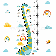 PVC Height Growth Chart Wall Sticker, Dinosaur with 80 to 180 cm Measurement, for Kid Room Bedroom Wallpaper Decoration, Colorful, 904x304x2mm, 2pcs/set(DIY-WH0013-65)