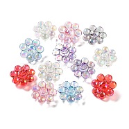 Transparent Acrylic Shank Buttons, Flower, Mixed Color, 25x2mm, Hole: 2mm(MACR-K356-14)