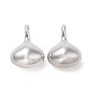 CCB Plastic Pendants, Teardrop, Platinum, 26x20.5x14mm, Hole: 5x4mm(CCB-B003-09P)