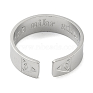 Non-Tarnish 304 Stainless Steel Open Eye Cuff Rings, Eye of Providence Pattern, Stainless Steel Color, 6mm, Inner Diameter: 18mm(RJEW-G306-02P)