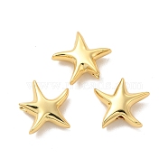 Rack Plating Eco-Friendly Brass Beads, Long-Lasting Plated, Lead Free & Cadmium Free, Star, Real 18K Gold Plated, 12x13x4mm, Hole: 2mm(KK-K165-09G)