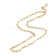 Ion Plating(IP) 304 Stainless Steel Paperclip Chain Necklace for Women, Golden, 16.34 inch(41.5cm)(X-NJEW-C011-03G)