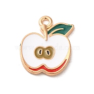Alloy Enamel Pendants, Light Gold, Fruit, Apple, 20x16x1.8mm, Hole: 1.8mm(ENAM-E064-25KCG-13)