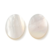 Natural White Shell Cabochons, Flat Oval, WhiteSmoke, 15.5x11.5x2mm(SSHEL-M022-03)