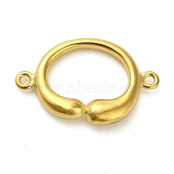 304 Stainless Steel Oval Ring Connector Charms, Golden, 21x33x6mm, Hole: 1.8mm(STAS-D195-03G-02)