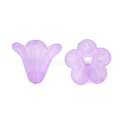 Frosted Acrylic Beads, Flower, Orchid, 10x13.5mm, Hole: 1.8mm, about 1600pcs/500g(PL692-5)
