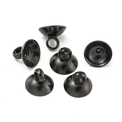 304 Stainless Steel Bead Cap Pendant Bails, for Globe Glass Bubble Cover Pendants, Black, 5mm,Hole:1.50mm(STAS-G224-24B-07)