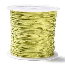 Nylon Thread Cord, DIY Braided Ball Jewelry Making Cord, Yellow Green, 0.8mm, about 10m/roll(10.93yards/roll)(NWIR-NS018-0.8mm-128)