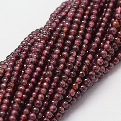 Natural Garnet Beads Strands, Round, 2mm, Hole: 0.5mm, about 185pcs/strand, 15 inch(X-G-N0213-04-2mm)