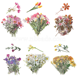 6Bags 6 Styles  Waterproof PET Adhesive Waterproof Stickers Set, for DIY Scrapbook Tumbler Tumbler, Mixed Color, 7.5~10x1.2~7.7x0.015cm, 1bag/style(DIY-SP0005-23)