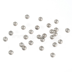 304 Stainless Steel Spacer Beads, Rondelle, Stainless Steel Color, 2.5x1.5mm, Hole: 1.4mm(STAS-R065-31)