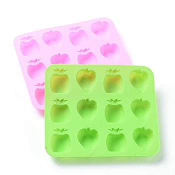 Food Grade Silicone Molds, Fondant Molds, Baking Molds, Chocolate, Candy, Biscuits, UV Resin & Epoxy Resin Jewelry Making, Pineapple & Strawberry, Random Single Color or Random Mixed Color, 14.3x13x1.3cm, Strawberry: 33x27mm, Pineapple: 34x26mm
