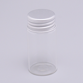 Round Glass Storage Containers for Cosmetic, Candles, Candies, with Aluminium Screw Top Lid, Clear, 1-1/8x1-3/4 inch(3x6~6.15cm), Capacity: 25ml(0.84 fl. oz)